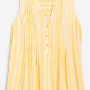 Sleeveless Blouse - Market & Spruce - Yellow & White Stripe Size Med
